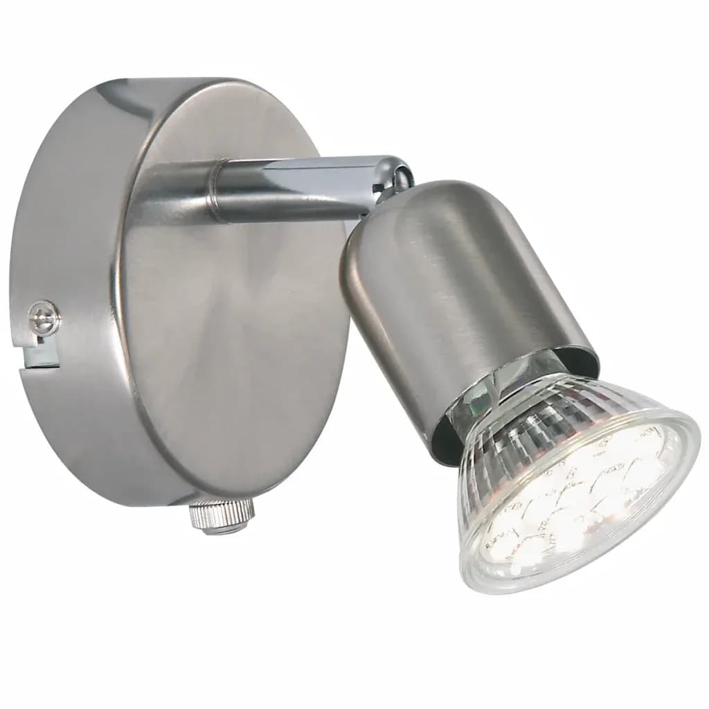 Lampe applique murale NORDLUX en acier brossé, avec 1 spots orientable, ampoule GU10, IP 20.