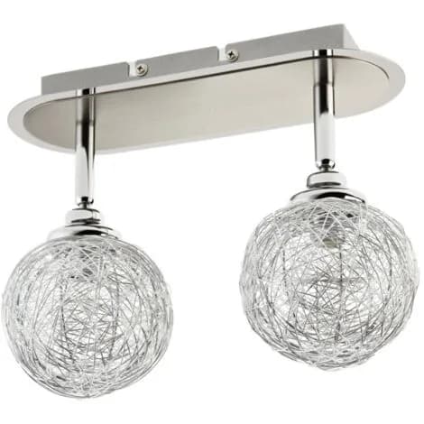 Lampe applique murale NORDLUX Eagle en acier chromé orientable, 2 boules, ampoule G9, IP20.