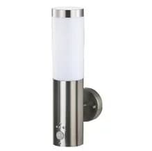 Lampe applique murale extérieur CASALUX en acier brossé / Noir étanche avec détecteur de mouvement, avec ampoule GU10.