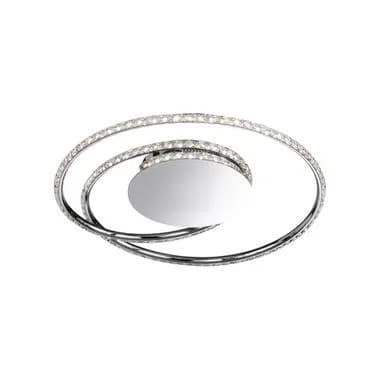Lampe plafonnier WOFI LED brillant, chrome, lumière jaune 3000k, durée de vie 20.000 heures