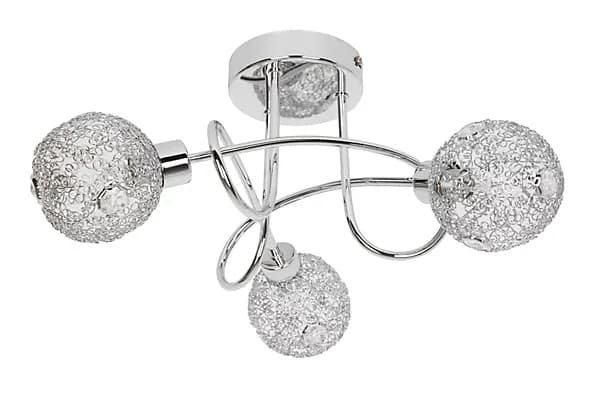 Lampe plafonnier NORDLUX EAGLE chrome, 3 spots, ampoule G9,
