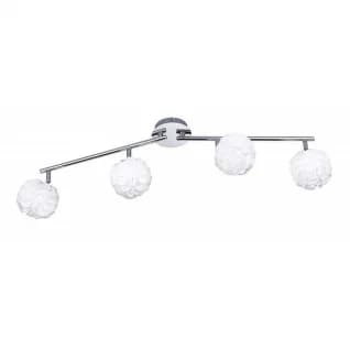 Lampe plafonnier WOFI MAYA chrome, 4 spots orientable en caoutchouc blanc, ampoule G9