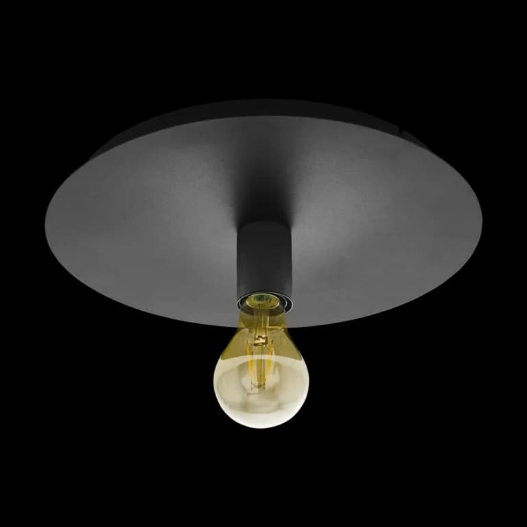 Lampe plafonnier EGLO PASSANO 1, en métal noir, ampoule E27