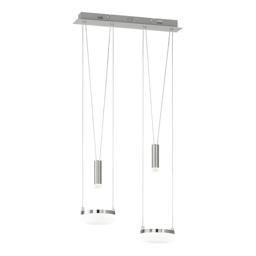 Lampe suspendue WOFI LED, en métal chromé, lumière 3000k, durée de vie 20.000 heures