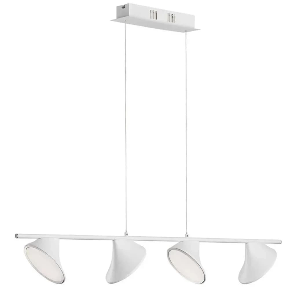 Lampe suspendue WOFI LED, en métal blanc, 4 ampoules lumière 3000k, durée de vie 20.000 heures