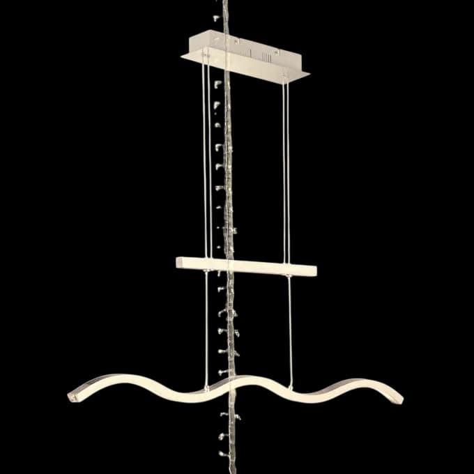 Lampe suspendue CASALUX LED, en métal chromé, lumière 3000k, durée de vie 25.000 heures