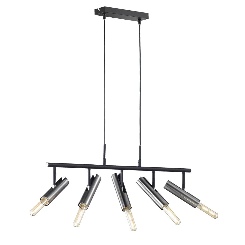Lampe Suspendue FISCHER & HONSEL Dean, nickel mat, 5 spots ampoule E27