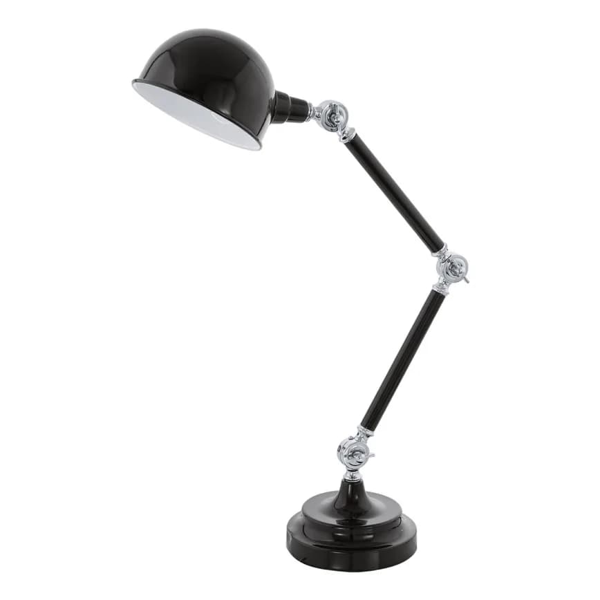 Lampe de table CASALUX, en métal noir mat, ampoule E14