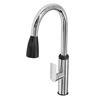 Mitigeur évier LAGGI OPHIR, chrome avec flexible noir