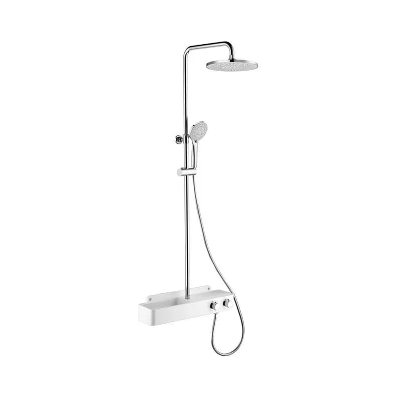 Colonne de douche TIGER XITER, chrome avec mitigeur thermostatique blanc