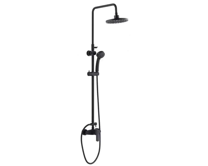 Système douche mécanique noir pomme 5 jets diamètre 207 mm