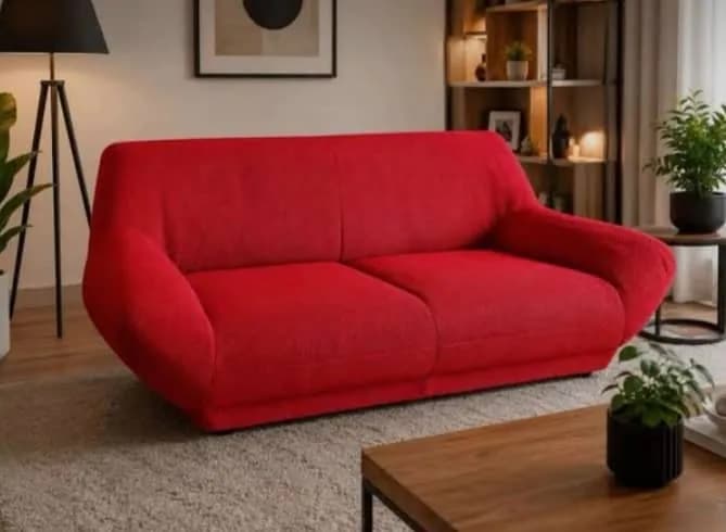 Canape 2 Places en tissu Rouge