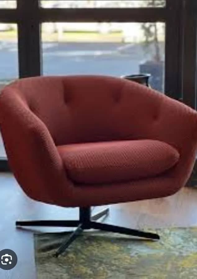 Fauteuil pivotant en tissu Orange